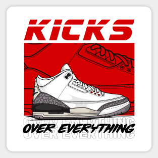 AJ 3 Retro White Cement Sneaker Magnet